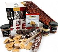 Panier Gourmand Apéro - Coffret Charcuterie avec Fuet, Chorizo, Terrine de Campagne et Terrine de Canard - Assortiment Apéritif avec Gaufrettes - Idée Cadeau Gourmet - Expédition Rapide