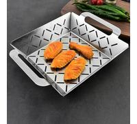 Panier Grille Acier 35x31cm pour Weber Panier Grille Acier 35x31cm((large)) | Acier inoxydable pour robuste, maille fine empêche pour chute aliments, compatible grils pour weber, lavable