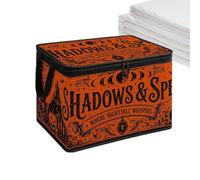 Panier Halloween avec Poignée Grand Format Pliable Boîte de Fête Effrayante | Boîte de Rangement Halloween avec Couvercle pour Vêtements Linge Couverture En-cas Maison Placard