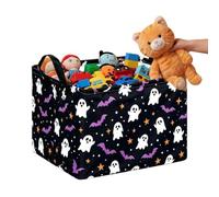 Panier Halloween Grande Capacité Chauve-Souris Fantôme Avec Poignées | Panier décoratif Halloween pour jouets bonbons vêtements maison chambre salon bureau ferme