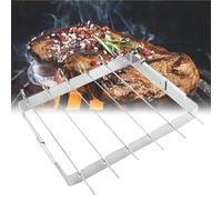 Panier Inclus Barbecue Brochettes Fourchettes Barbecue Durable Batons ReUtilisable Plat Simple Outil SupeRieur Griller ExteRieur Acier Inoxydable