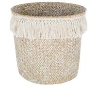 Panier ""Julian"" roseau blanc 26x23cm - Atmosphera createur d'interieur