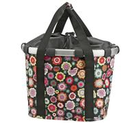 KLICKfix Panier de vélo Happy Flowers Unisexe pour adulte Multicolore 15 litres