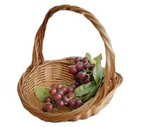Panier Légumes Cuisine, Corbeille en Osier Tressé avec Anse, Grands Contenants Alimentaires Accessoires De Cuisine, Organisation Et Rangement Pour Fruits, Légumes Et Fêtes