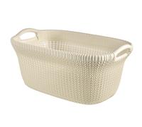 Panier ? linge avec 2 poignées, 40 litres couleur cr?me pratique ergonomique