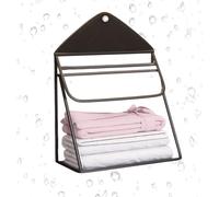 Panier Linge, Sac Rangement avec Pochette Touchscreen, Organisateur Transparent pour Toiletries, PVC, Facile à Porter, Accessoire Maison Étanche, Conteneur Vêtements pour Pièces, 15,8x16,9x6,3 Pouces