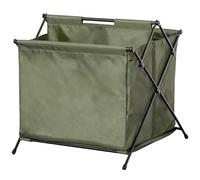 Panier Linge Sale 2 Compartiments, Paniere a Linge pliable avec Poignées, Style Industriel Laundry Basket Robuste pour Chambre Salle de Bain Dortoir(Green)