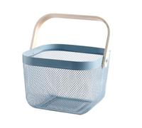 Panier Ménager Bleu en Plastique à Double Poignée pour rangement | Structure Ajourée, Séchage Rapide, Évacuation de L’Eau, Courrier, Magazines, Chaussures et Sorties