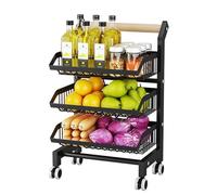 Panier métallique avec roulettes, organiseur utilitaire portable pour rangement de cuisine, support mobile pour salle de bain et buanderie