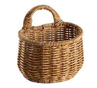 Panier Mur Tressé - Rangement Suspendu Décoratif - Panier Imitation Rotin Fait Main | Organisateur Cuisine Oignon Ail | Vase Rustique Fleurs | Décoration Murale Maison Jardin Ferme Couloir Hôtel
