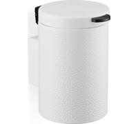 Relaxdays Poubelle de Salle de Bain Murale, 3 litres, mécanisme de Fermeture, Seau intérieur, métal, Blanche