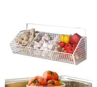 Panier Mural - Panier de Rangement Pantry, Support Producteur de Fil | Support Organisateur Monté, Panier à Trois Compartiments Oignon Ail Gingembre Pomme de terre Utilisation polyvalente Organisation