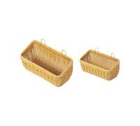 Panier Mural pour tressé Main 2 PP Différentes Tailles Rangement | Plastic Metal Frame, Rust-proof, Easy Clean, Kitchen Bathroom Organiser, 2 Sizes Included