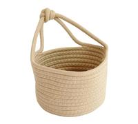 Panier Mural Suspendu en Coton Beige pour Rangement Décoratif | Organisateur Tressé Compact, pour Clés, Lunettes et Portefeuille, Usage Maison ou Aire de Jeu, Style Moderne