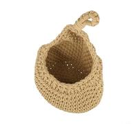 Panier mural suspendu pour légumes et fruits - Organisateur de rangement en corde de coton tissée à la main - Étagère de cuisine respirante pour oignon, ail, pommes de terre - Rustique (E(25 x 31 cm)