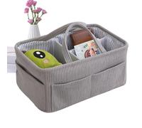 Panier Organisateur De Couches - Grand Fourre-tout Portable En Velours Côtelé, Panier De Rangement Pour Chambre D'enfant, Lingettes Et Station De Bouteille De Lait, Poubelle De Rangement Pour Chevet E