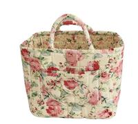 Panier organisateur de fleurs vintage avec poignée | Panier de rangement matelassé for la maison, grande capacité, for organisateur(Color1)