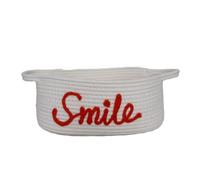 Panier Organisateur de vanité avec Devant, 1orange Smily | Poubelle fourre-tout à dessus ouvert, poignées latérales, rangement compact pour comptoirs