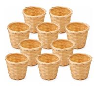 Panier Osier - Lot de 10 - Naturel - 9x9x7,5cm - Cadeau Mariage Baptême UMD MUSICAL