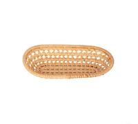 Panier ovale en rotin naturel pour servir le pain, les fruits, le café, le thé, le gâteau, le dessert, la cuisine, la salle à manger, l'organisation de la maison (S)