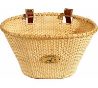 Panier Ovale Nantucket Pour Vélo En Rattan Naturel Avec Sangle En Cuir 14x10x8.5