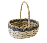 PANIER OVALE OSIER TRESSÉ 34X36X35CM BLEU