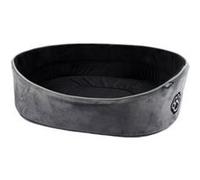 Panier ovale pour animaux en velours - Gris et noir - L 50 x l 33 cm - Gamme Newton Gris G