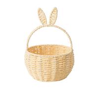 Panier Paques Enfant Decoration Panier en Osier avec Anse Oeufs Paniers de Rangement avec Oreilles de Lapin Pâques Paniers pour Bonbons Rangement de Fruits et Légumes