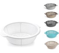 Panier passoire en plastique blanc de 31 cm pour laver et égoutter les légumes, les fruits, la salade, le riz et les pâtes, égouttoir léger