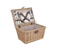 Panier pique-nique avec 4 assiettes + couverts Aubry Gaspard ppi1130c marron G