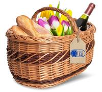 Panier pique-nique - CREATIVE HOME - Creative Home - osier 100% naturel - tressé main - poignée