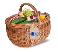 Panier pique-nique - CREATIVE HOME - Creative Home - Osier artisanal - Marron naturel - Ficelles amovibles