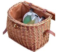 Panier Pique-nique en Osier,Panier D'Extérieur Avec Couvercle | Grand Contenant Tissé Main Grande Capacité pour Livres Jouets Aliments Pain Fleurs Décorations Organisation