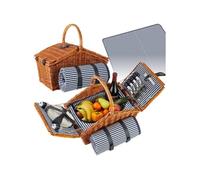 Sac isotherme - TECTAKE - Panier pique-nique USEDOM pour 4 personnes compartiment isotherme et poignée de transport intégrés