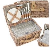 PANIER PIQUE-NIQUE - TECTAKE - Panier pique-nique LANGEOOG pour 2 personnes compartiment isotherme intégré