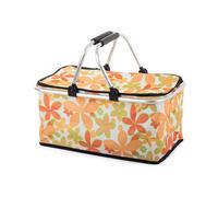 Panier pique-nique Therm+ avec fleurs, jaune-orange
