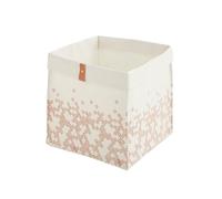 Panier pliable tissu blanc motif bohème 31 x 31 x 31 cm