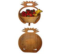 Panier Pliant Ananas Bambou,Belle 30 X 30 cm de Meubles en Bambou Bois Bol Rond 3D Corbeille Fruits à Dekoschale Pliable Légume Fruits,Idéal Également comme dessous Plats pour Pots,Poêles Etc. par la