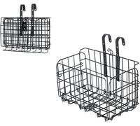 Panier Pliant De Vélo Panier Avant De Vélo Panier Arrière De Vélo Paniers Pliables En Fil D'acier Pour Guidon De Vélo/Porte-Bagages Arrière, Noir/Argenté.[K163]