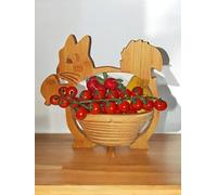 Panier Pliant Écureuil 30 X 30 cm en Bambou Meubles Bois Bol Corbeille de Fruits à Dekoschale Pliable Légume Fruits, Idéal Également comme dessous Plats pour Pots, Poêles Etc. par la Technique Pliage,