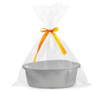 Panier portable en corde de coton design classique, Grey | Matériaux robustes et design classique pour une utilisation intérieure et extérieure avec un rangement efficace