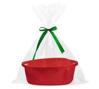 Panier portable en corde de coton design classique, Red | Matériaux robustes et design classique pour une utilisation intérieure et extérieure avec un rangement efficace