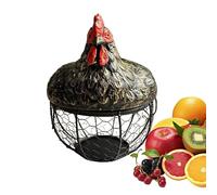 Panier poule | Corbeille Décorative Style Fermier Avec Couvercle Motif Poule,Panier à œufs pour comptoir | Pour Maison Cuisine Table Ferme Jardin Extérieur