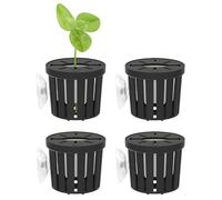 Panier pour Aquatiques - Support Submersible de 4 pièces, Set de Verres de Fixation pour Aquariums | Comprend Un Support d'aspiration en éponge, Solution de Placement sûr des Racines pour