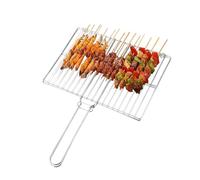 Panier pour barbecue - Panier à griller le poisson | Panier à barbecue portable pliable en acier inoxydable | Panier à grille rectangulaire léger | Grille pour barbecue de camping
