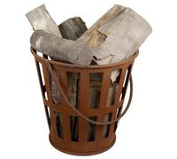 Panier pour Bois de Cheminée Baril Feu Imitation Rouille 38x39 CM Tragehänkel