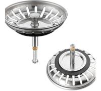 Panier Pour Bonde d'Évier de Cuisine Avec goupille réglable - Crépine Universelle Acier Inoxydable,82 mm