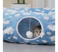 Panier pour Chat avec Tunnel | Coussins Amovibles Accessoires pour Animaux de Compagnie, lit Tunnel Grotte Jouet interactif - pour enrichir endormi Petit Chien Lapin intérieur Balcon