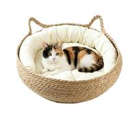 Panier pour Chat - Corde en Coton, lit à gratter 35 x 35 x 13 cm, Respirant et Lavable | Nid de Chat tissé Naturel Portable pour Salon, Chambre à Coucher, canapé, Table, Chevet
