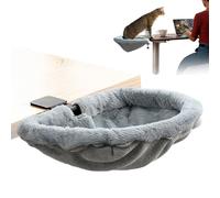Panier pour Chat De Bureau | Perchoir en Peluche Amovible Semi Fermé | Perchoir pour Chats De Bureau | pour Chatons Animaux De Compagnie Fenêtres Intérieur Extérieur Chaises Tables Canapés